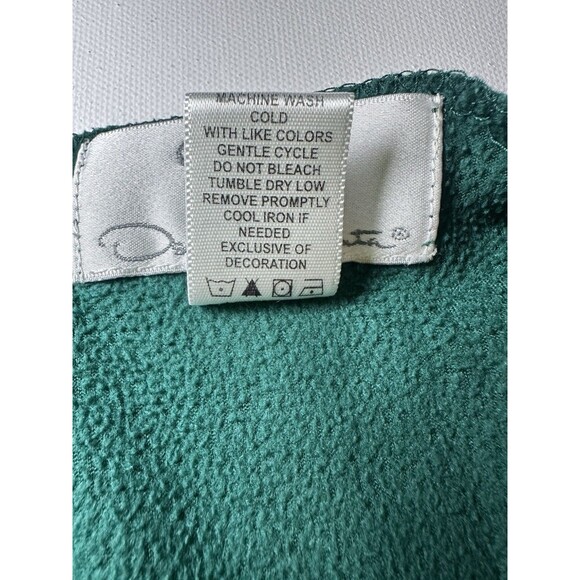 OSCAR DE LA RENTA Green Long Sleeve Cozy Fleece Top Shirt Women's MEDIUM‎ - Picture 9 of 12